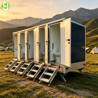 Goeasy Remorque de toilettes mobiles de luxe à 5 postes, pour extérieur, avec design intérieur personnalisé