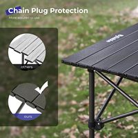 Table de camping extérieure réglable en hauteur Byliable, portable, en acier au carbone, avec sac de transport, pour pique-nique, barbecue et utilisation en terrasse