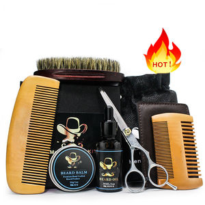 Mens Care 100% organico migliore qualità cura della <span class=keywords><strong>barba</strong></span> 6 articoli <span class=keywords><strong>set</strong></span> spazzola a setole pettine in legno Kit olio per <span class=keywords><strong>barba</strong></span> Kit per la cura della <span class=keywords><strong>barba</strong></span> - Product Image 1