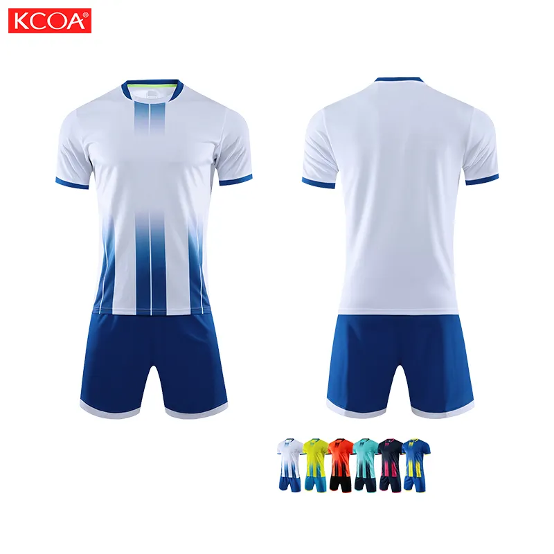 KCOA ucuz fiyat 100% Polyester özel numarası ve Logo erkek takımı futbol kıyafeti futbol t-shirt