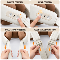 Masseur électrique pour le cou blanc à commande facile avec pétrissage pulsé et minuterie de 10 minutes pour la maison et le bureau