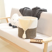 Prêt à expédier taille personnalisée couleur décor à la maison ronde fait à la main coton corde panier pour fleur arbre plantes vertes