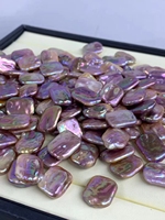 Violet blanc couleur carré oblong Rectangle Style baroque perle d'eau douce en vrac pour bijoux à bricoler soi-même perles