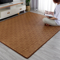 Coole Moderne Rattan-Teppiche Wohnzimmerteppich Rutschfester Atmungsaktiver Memory-Schaum Tatami-Teppich Sitzkissen Kariertes Muster Niedrigflorig