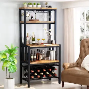 iron work Custom modern Style Living Room Wall Mounted supermarket Storage Cabinet bar Display wine rack