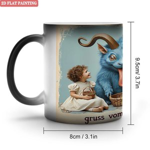 Curved Frosted Black <b>Ceramic</b> <b>Mug</b> 11oz Heat Activated Color Changing Magic Cup - Product Image 1