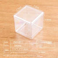 Boîte carrée transparente en plastique PS de qualité alimentaire personnalisée, idéale pour les boîtes à biscuits, les boîtes à bonbons, les boîtes à en-cas