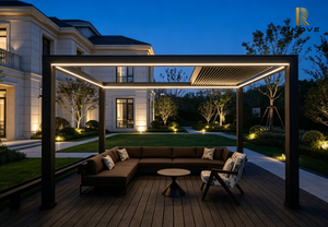 Pérgola Motorizada de Aluminio RKOVE de 3*4M con Techo de Láminas Ajustables y Retráctiles, Impermeable, Bioclimática, para Jardín, Patio, Villa - Product Image 2