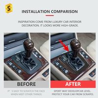 Shasha Habillage de Panneau de Levier de Vitesses en Carbone Garniture Intérieure Autocollants en Fibre de Carbone Accessoires Auto pour BMW Série 3 E46 1998-2005
