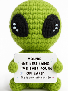 Muñeco de Ganchillo de Hilo Verde Único con Diseño de <span class=keywords><strong>Extraterrestre</strong></span>, Hecho a Mano, Precio de Fábrica, Personalizado para Fans de Extraterrestres - Product Image 1