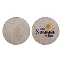 Sous-verre en cuir personnalisé pour café, motif imprimé par sublimation, pour promotion de marque