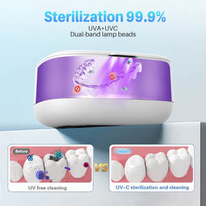 <span class=keywords><strong>Limpiador</strong></span> ultrasónico portátil <span class=keywords><strong>para</strong></span> el hogar, joyería, gafas, retenedor de Dentaduras postizas, reloj, 50KHz, esterilización, Limpieza Profunda, recargable - Product Image 4