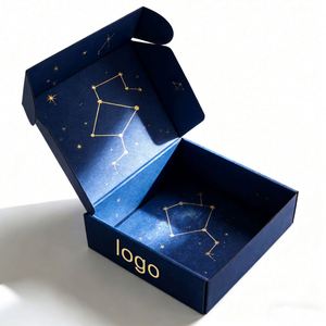 Factory Direct Customizable Free Design Navy Blue Starry Sky Corrugated Mailer <b>Box</b> Elegant Ideal for Jewelry & <b>Gift</b> Shipping - Product Image 1
