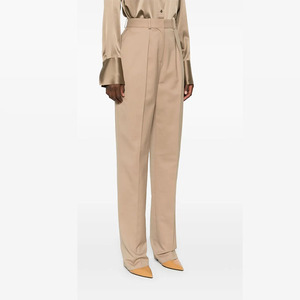<span class=keywords><strong>Pantaloni</strong></span> da Donna su Misura <span class=keywords><strong>Beige</strong></span> a Vita Alta <span class=keywords><strong>con</strong></span> Pieghe e Gamba Larga, <span class=keywords><strong>Pantaloni</strong></span> Formali da Ufficio su Misura <span class=keywords><strong>con</strong></span> Tasche Posteriori - Product Image 3