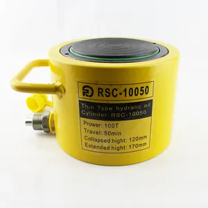 Mengangkat Ram Solid Kerja Tunggal Jack Pendek RSC-10050 100T Jack Silinder Hidrolik