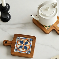 Cadeaux de déménagement : Sous-verres en bois d'acacia pour table basse, protection de table, décoration, sous-verres mignons en bois pour tasses