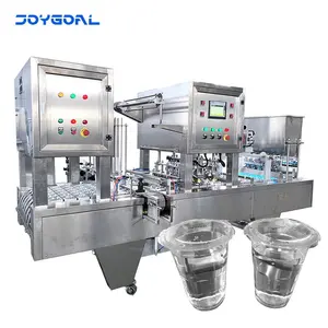 स्वचालित डबल चार छह आठ cupping 8 लाइन दही खनिज पानी रस कप भरने और सील मशीन उत्पादन लाइन संयंत्र