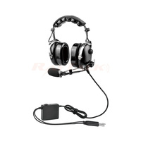 Casque d'aviation professionnel avec casque filaire à annulation active du bruit (ANR) pour pilotes d'avion