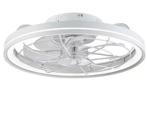 モダンなLEDファンランプ、DCモーターとリモコン付き、110V、鉄製ケージデザイン、寝室、リビング、ダイニングルームでの屋内使用に最適 - Product Image 3