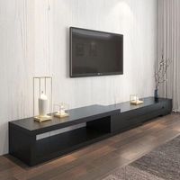 Meuble TV et Table Basse Modernes en Bois Combo pour Petits Appartements Luxe Noir Meuble de Chambre à Coucher pour Support Télévision