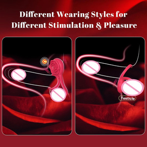 Anello vibrante per pene con stimolatore clitorideo a rosa, vibratore ad anello per pene, giocattoli sessuali per adulti per uomo e donna, 7 vibrazioni, sex toy per coppia - Product Image 3