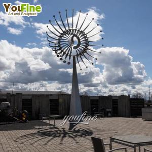 Escultura Cinética de Energía Eólica de Acero Inoxidable Moderna para Jardín Exterior - Product Image 2