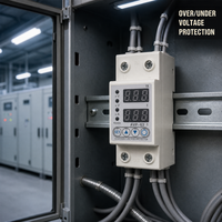 Dispositivo de Protección de Sobretensión/Baja Tensión Ajustable AVP AC Monofásico 110V/220V, Protector de Energía 40A-100A 1P+N para Uso en Centros de Datos