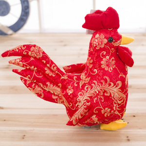 Juguete de peluche de gallo dorado, almohada de <span class=keywords><strong>gallina</strong></span> roja, tela para bebé, boda, muñeca de pollo, regalo de vacaciones, oso Gallo dorado - Product Image 4