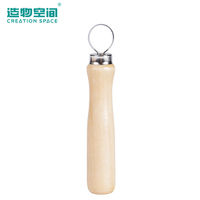 Juego de 10 herramientas de cerámica con mango de madera y acero inoxidable para tallar y esculpir arcilla, herramientas de bucle para recortar cerámica