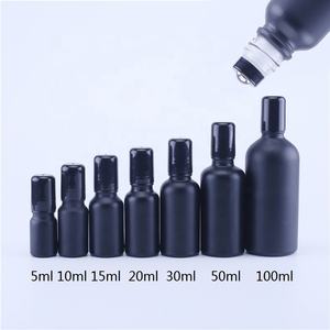 Botellas de Vidrio Negro Mate de 10ml 15ml 20ml 30ml 50ml 100ml con Bola Rodante de Acero Inoxidable para Perfume y Aceites Esenciales - Product Image 3