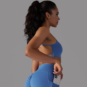 Gilet da allenamento traspirante ad asciugatura rapida nudo senza schienale palestra Fitness Top da Yoga reggiseno da corsa reggiseno sportivo da donna - Product Image 2