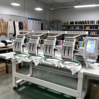 Machine à broder numérique à quatre têtes avec 12 aiguilles pour logos multicolores