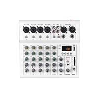 Console de mixage DJ professionnelle, console de mixage USB, mixeur audio 6 canaux, effet de réverbération pour diffusion en direct, studio d'enregistrement