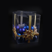 Boîte d'emballage cadeau personnalisée pliable transparente en PVC PET avec impression UV et gaufrage, forme rectangulaire pour Noël