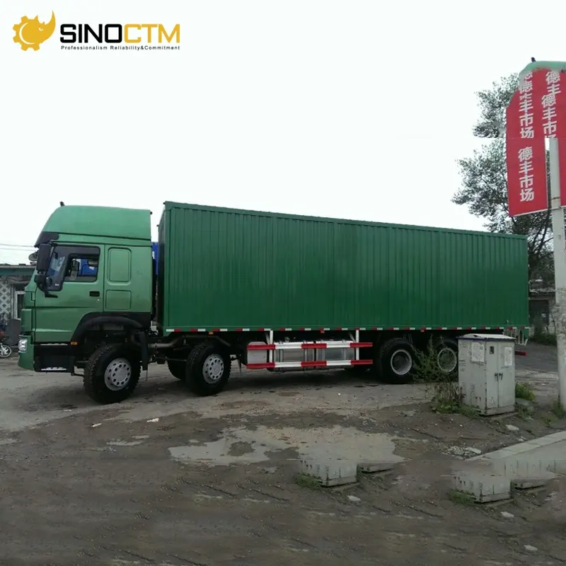 HOWO 8 X4 Aluminium Wing Van 40 Tonnen PS Cargo Truck zu verkaufen