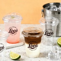 Vaso de Plástico Personalizado con Logotipo para Café, con Tapa y Sello, Transparente, para Bebidas Frías, Limonada, Leche, Té, Granizados, Venta al por Mayor