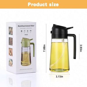 2 in 1 Oil Dispenser and Oil Sprayer, 470ml Dispenser <b>Bottle</b> Spray and Pour, Glass Olive Oil Sprayer for Cooking - Product Image 2