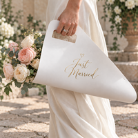 Sac cadeau personnalisé avec logo pour bouquet de fleurs en papier, avec poignée, pour fleuriste, emballage de mariage et fête prénuptiale