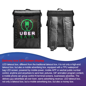 Mochila para llevar con publicidad inteligente, Pantalla dinámica Led, caja para llevar impermeable para exteriores, pantalla Led, caja de entrega de alimentos - Product Image 3