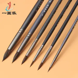 China Art Supplier Wholesale Wood Handle Artist Art Painting Oil Nylon Hair Paint Brushes