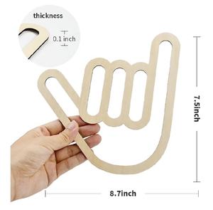 Hawaii <span class=keywords><strong>Aloha</strong></span> Surfer Hand Sign <span class=keywords><strong>Surf</strong></span> Wall Decor Set de 2 Shaka y Victory Letrero de pared de madera Colgar Letrero Suelto - Product Image 3