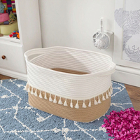 Panier de rangement en coton tricoté à la main avec poignée, boîte cadeau tissée pour Pâques, pour jouets d'enfants, design vintage personnalisé, forme rectangulaire