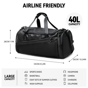 Dry Wet Separation Fitness Travel Bag Gym Bag Basketball Duffel Sports Training Handbag <b>Luggage</b> Backpack Polyester Weekender Bag - Product Image 2