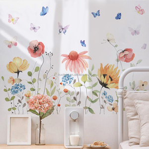 Adesivi murali colorati con farfalle <span class=keywords><strong>da</strong></span> giardino fiorito - Product Image 1