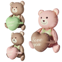Ballon en aluminium 3D chromé mat en forme de cœur, thème océan animé, pour baby shower, anniversaire, Saint-Valentin, ensemble de décoration de fête vintage