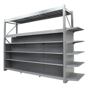 Espositore in <span class=keywords><strong>Metallo</strong></span> Resistente, Scaffali Multifunzione per Supermercati, Scaffalatura per Esposizione e Stoccaggio, Scaffale Gondola - Product Image 1
