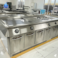 Lini Memasak Dapur Komersial Multi Modul Serbaguna untuk Restoran dengan Menu Beragam, Dilengkapi Unit Panggangan dan Penggorengan yang Dapat Ditukar Ganti