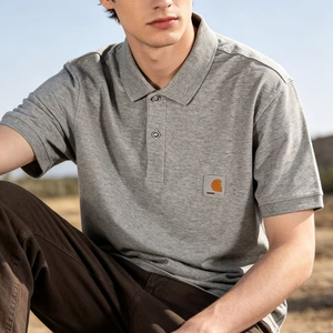 <span class=keywords><strong>Polo</strong></span> pour homme en coton tricoté 100% de haute qualité, à manches courtes, couleur unie, avec logo personnalisé brodé Hartt. - Product Image 2