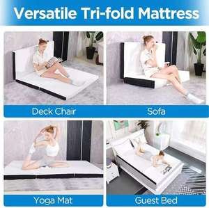 Materasso pieghevole <span class=keywords><strong>spugna</strong></span> alta elastica 4-Fold tappetino in schiuma con manico lavabile fodera traspirante adatta per viaggi in campeggio personalizzato - Product Image 3