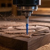 Fraise conique à bout sphérique en carbure monobloc, 2 dents, pour routeur CNC, idéale pour la sculpture 3D sur bois et la gravure en relief